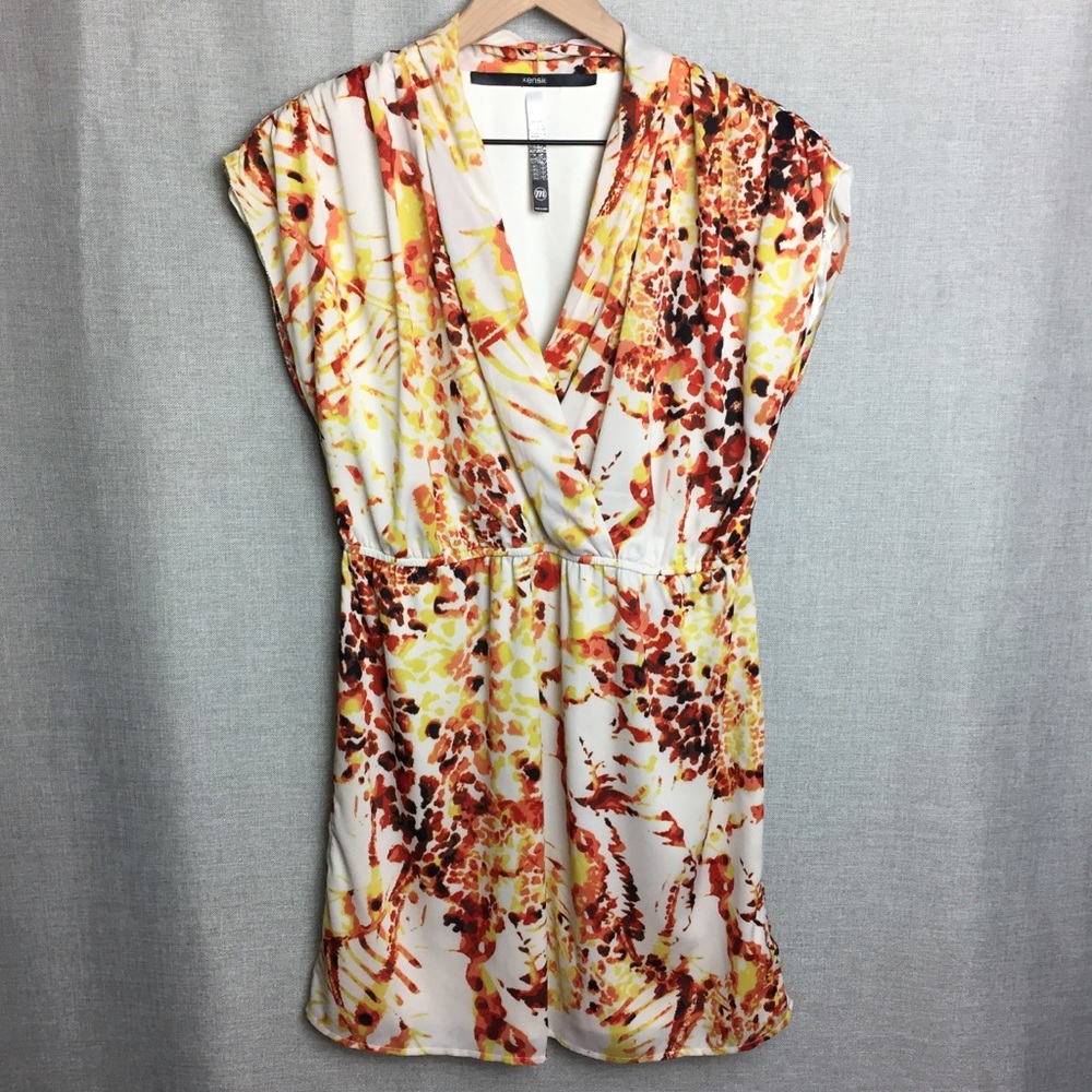 Kenzie/Wrapped Plunge V Neck Sleeveless Dress Sz M